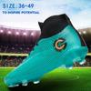 Размер 36-49, амортизирующие, нескользящие, дышащие, удобные, футбольные бутсы с высоким берцем и шипами, спортивная обувь, детская обувь, обувь для взрослых