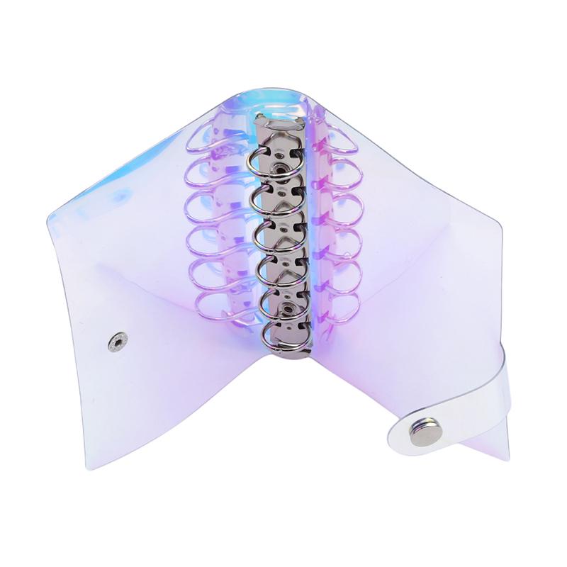 PVC laser Transparent Notebook Diary Cover Glitter Loose leaf Note Book
