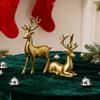 2/4 шт. Рождественская статуэтка оленя, стоящая, сидящая, силуэт лося, фигурка, скульптура оленя, украшение для дома, офиса, настольное украшение