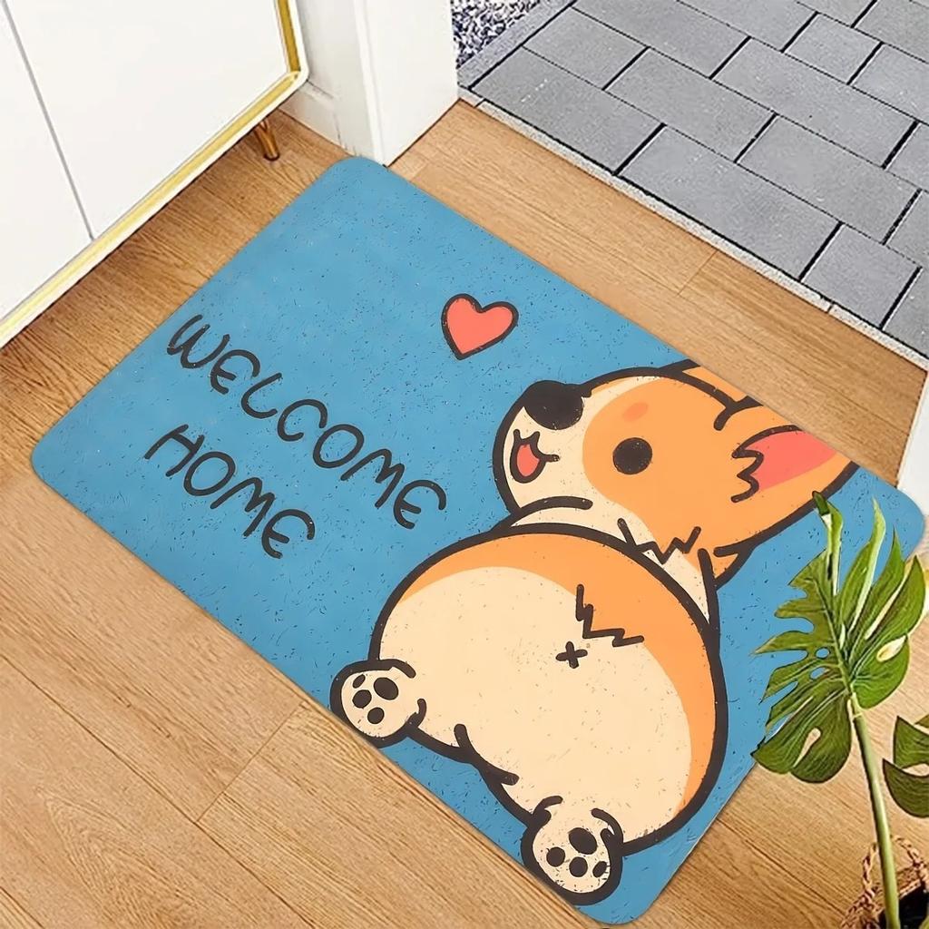 1PC Teddy Dog Pattern Door Mats Kitchen Rugs Non-Slip Pop arts design Bedroom Rugs Bath Mat Carpet for Home Sink Laundry Decor