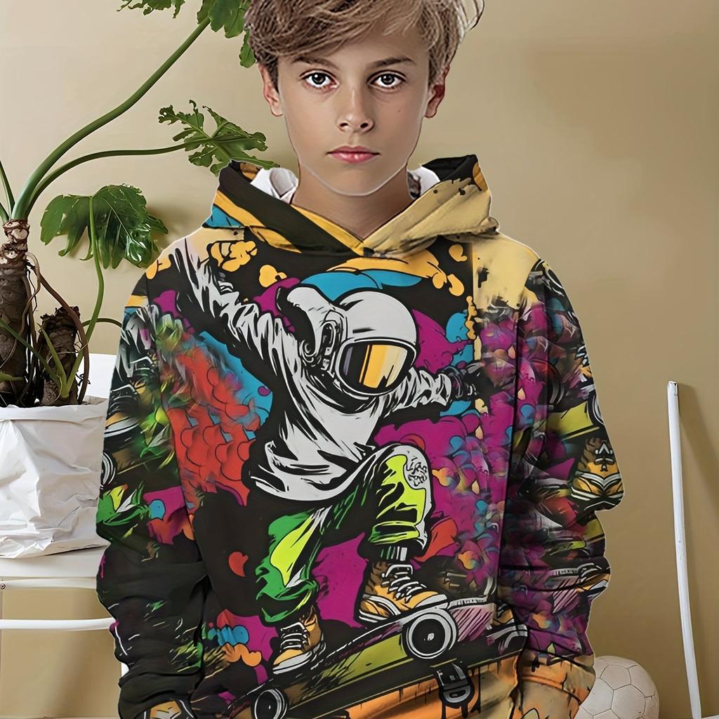 Kids Clothes Boys Hoodies Long Sleeve Fashion 3D Astronauts Print Children Spring Fall Clothes Casual Outdoor Boys Clothes Tops