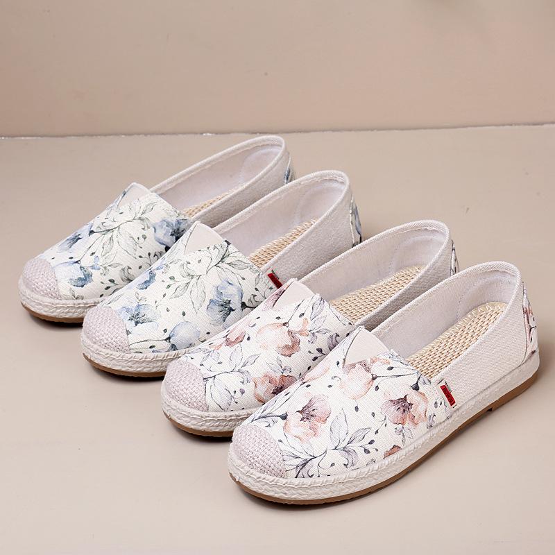Эспадрильи, дышащая обувь на плоской подошве для женщин, холщовые мокасины без застежек, удобные нарядные повседневные рабочие туфли на плоской подошве, легкие женские туфли для вождения и ходьбы