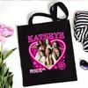 Katseye Kpop Merch Canvas Tote Bag Shoulder Handbag Shopping Bag Large Capacity Eco Friendly Fan Gift White