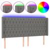 LED Headboard Dark Gray 183 x 16 x 118 128 cm Fabric