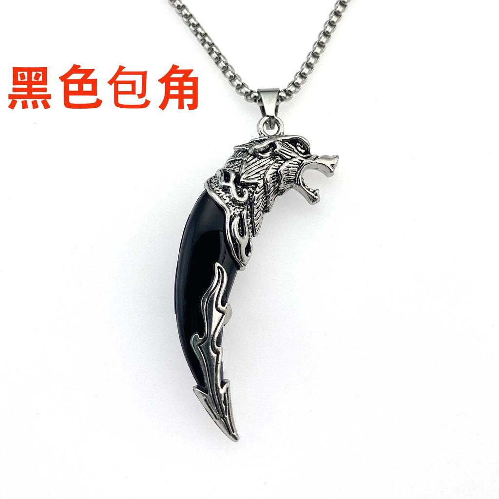 Модные ретро-ювелирные изделия с доминирующей индивидуальностью, мужские крутые красивые ожерелья из сплава с подвеской в виде волчьего зуба и собачьего зуба