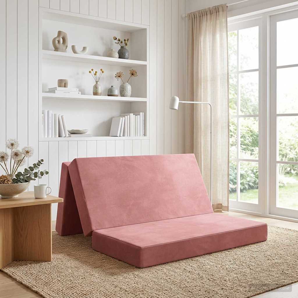 Folding Sofa Bed 120 x 67 x 45 cm Pink