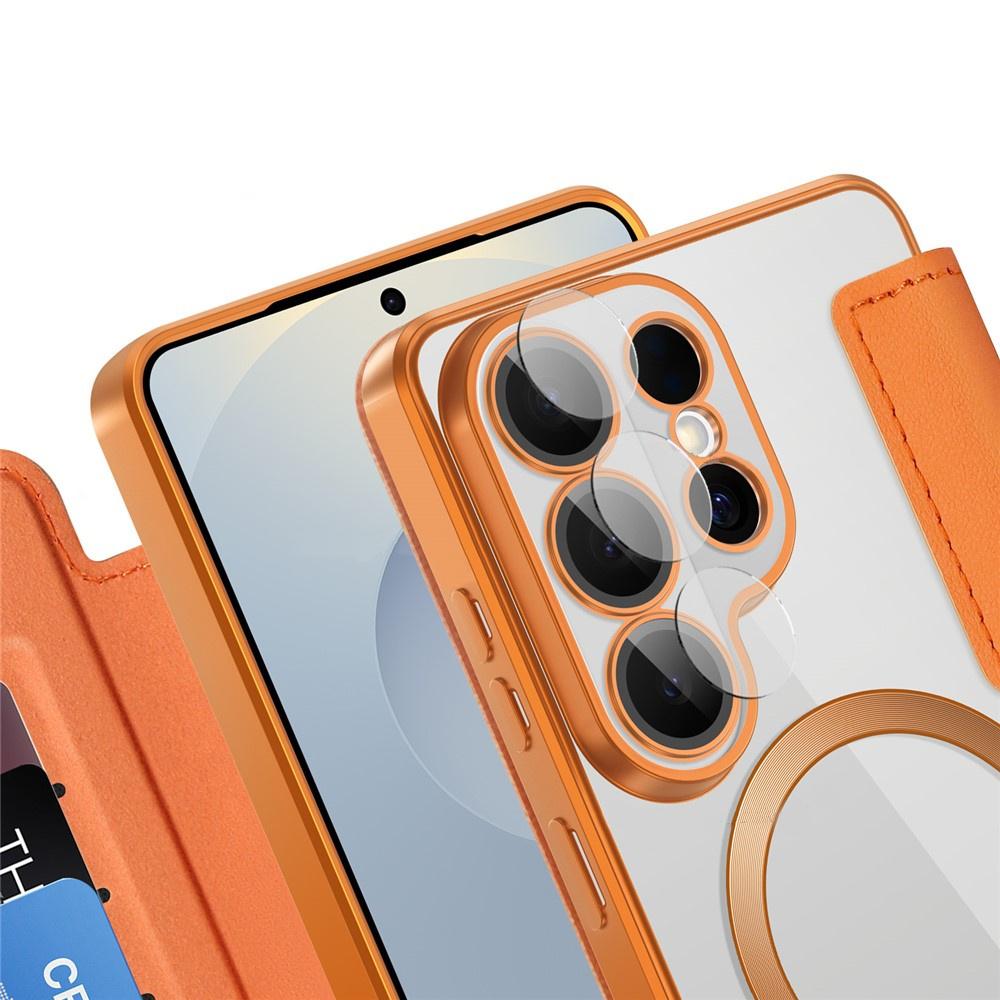 Samsung Galaxy S26 Ultra Flip Case, RFID Wallet MagSafe with Camera Protection, Orange