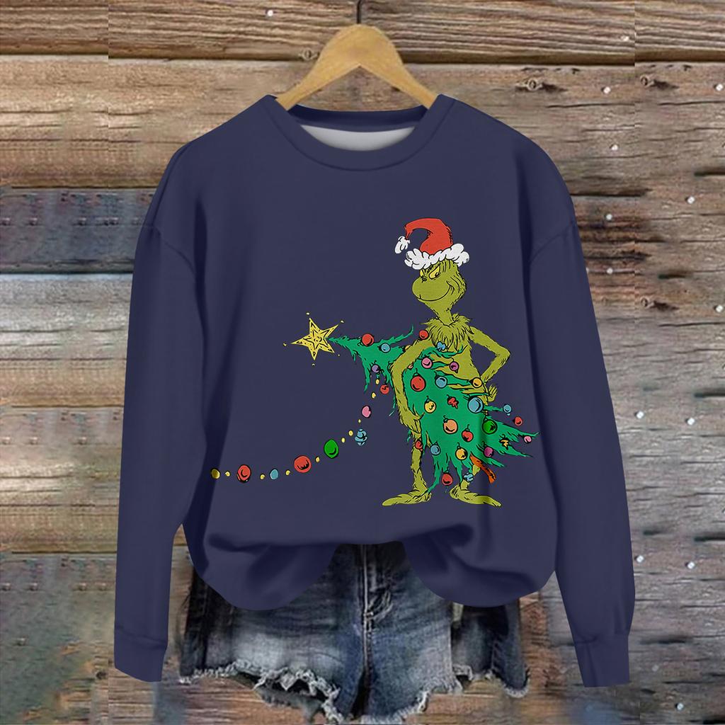 Women's Casual Round Neck Long Sleeve Valentine's Day Printed Pullover Top