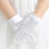 White Children's Wedding Gloves Glossy Satin Etiquette Dress Gloves Creative Dance Gloves  Holiday