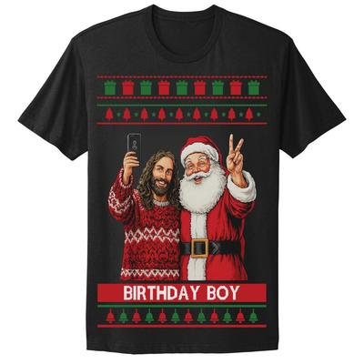 Ugly Christmas T-Shirt Jesus Birthday Boy Tee Shirt