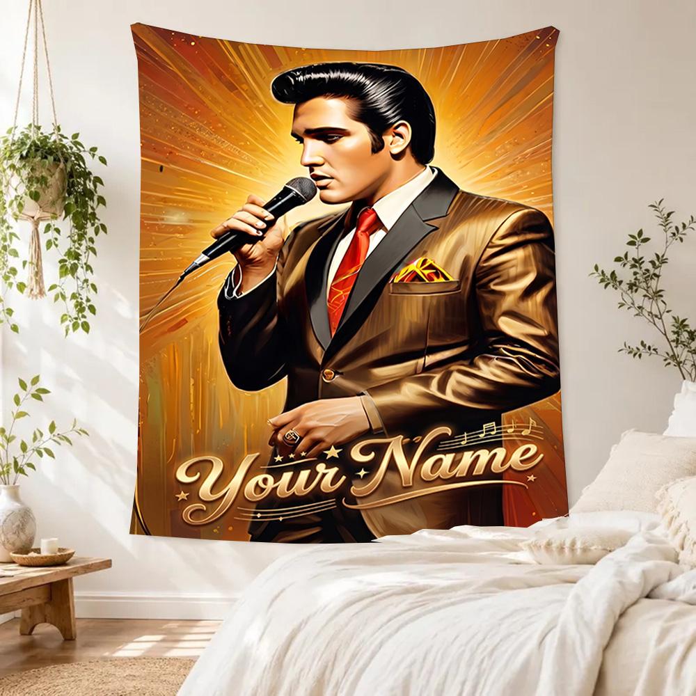 Elvis Presley Custom Tapestry Wall Tapestry Smooth Polyester Great for Camping All-Season Use Great Gift for Dorm Room Lovers