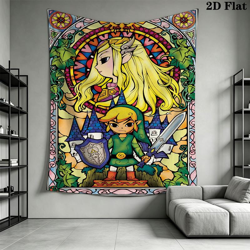 Legend Zelda 25Th Anniversary Tapestry Background Cloth Wallmounted Wall Covering Decoration Work Of Art Background Cloth