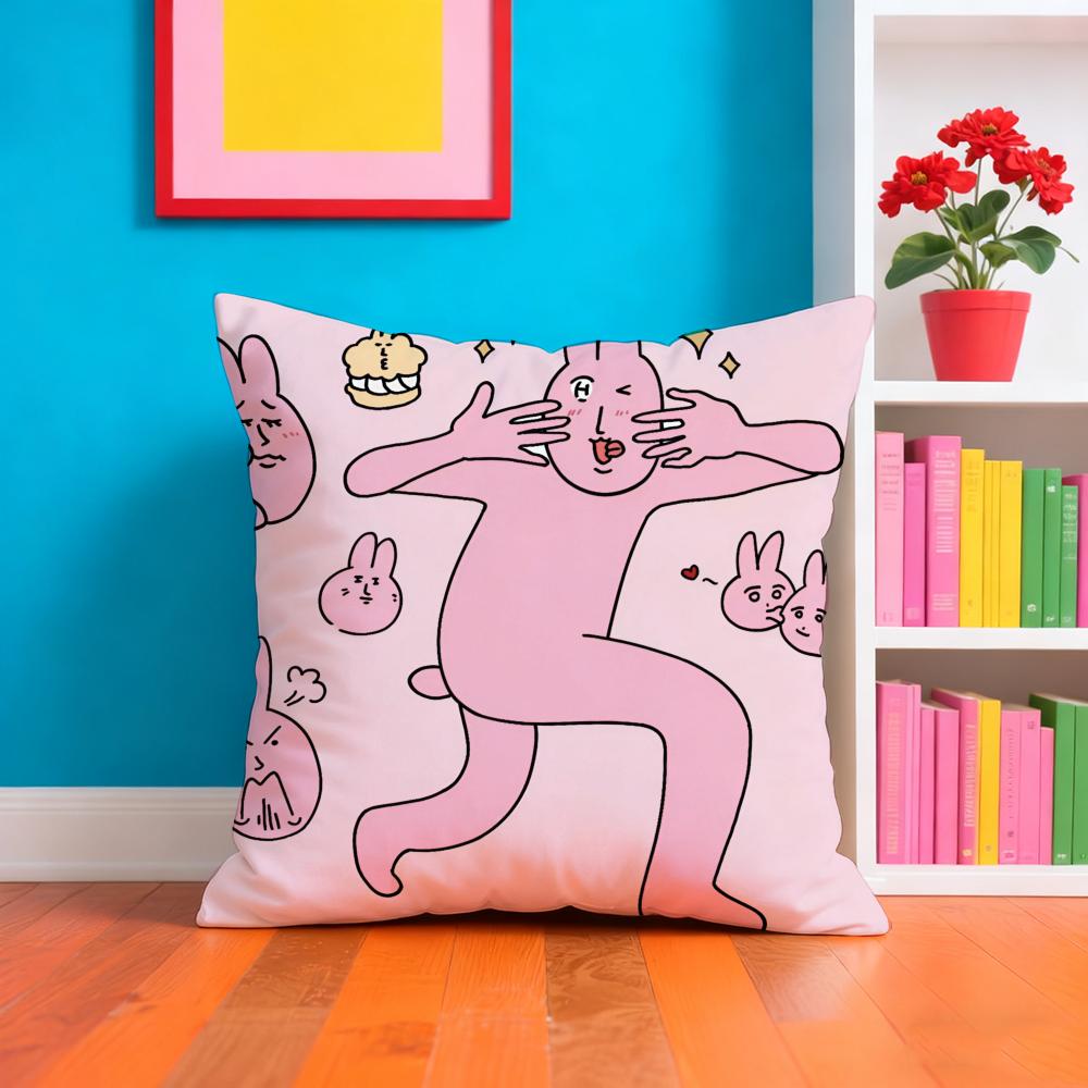 My Friend Rrabbit Anime Film Pillow Case Pillow Case Plush Fabric Soft Double Sided Print Home Sofa High Quality Cushion