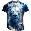 Daily Oversized Men's T-Shirt 3D Lion Print Tees Tops Summer Casual Animal Pattern Streetwear New Fashion Street Men Clothing