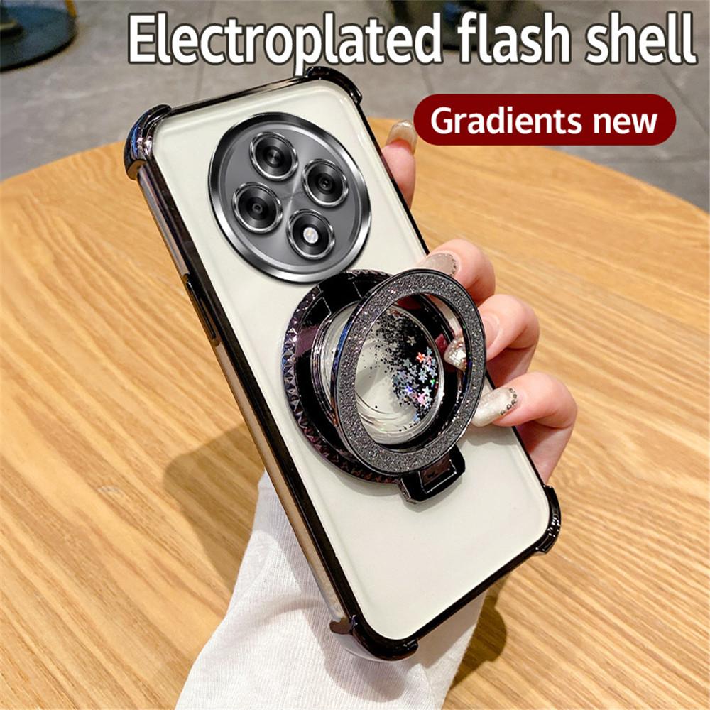 Магнитный чехол-подставка с зыбучим песком для телефона OPPO Reno 11F 5G 12 11 Pro A16 A16S A53S A54S A17 A5 A9 2020 Блестящая противоударная накладка