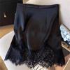 Женская Модная Кружевная Сшитая Мини-юбка А-силуэта Летняя Тонкая На Высокой Талии Однотонная Юбка Женская Одежда Простые Черные Короткие Юбки