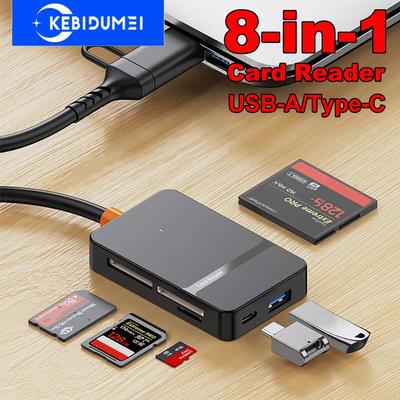 Картридер 8 в 1 USB3.0 Type C к SD TF CF MS Адаптер для карт памяти Многофункциональный картридер Высокоскоростная передача 5 Гбит/с