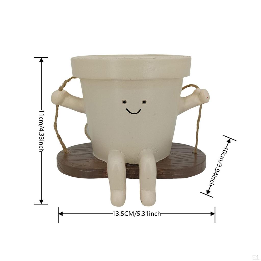 Подвесной горшок для цветов, качели, уникальные украшения, милый растительный горшок из смолы для использования в помещении