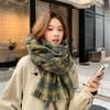 2025 Korean Imitation Cashmere Scarf Women's Autumn and Winter High-end Warm Shawl Cute Versatile Plaid Scarf