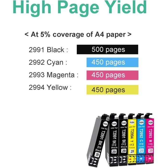 10x Teland 29XL Remplacement Cartouches d'encre T29 29 XL pour Epson Expression Home XP-342 XP-245 XP-442 XP-235 XP-335 XP-432