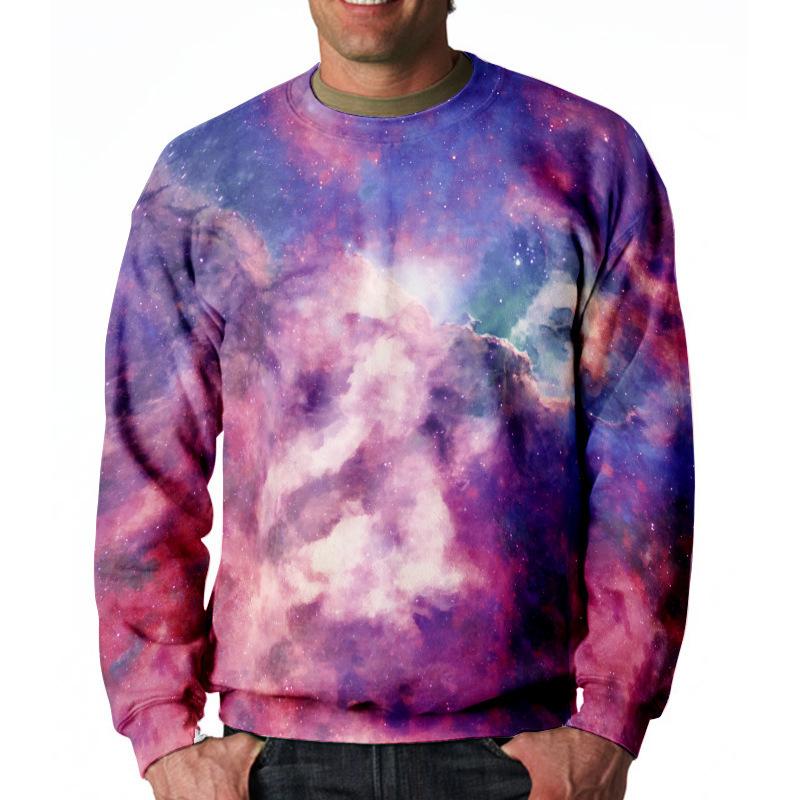 Мужская толстовка с капюшоном Starry Sky Graphic Pattern 3D Printed Top Long Sleeve Oversize Celebrity Neck Pullover Hip Hop Street Men's Clothing