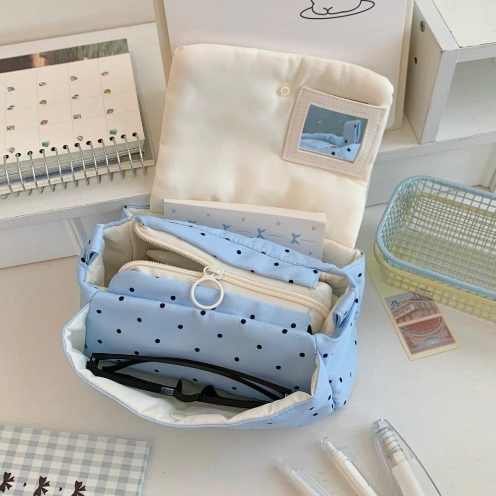 Desktop Storage Korean Style Pen Bag Large Capacity Y2K Star Bow Stationery Bag Kids Children