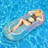 Inflatable Glitter Pool Float Lounge Water Hammock Pink Gradient Floating Bed for Adults Water Rest Bed