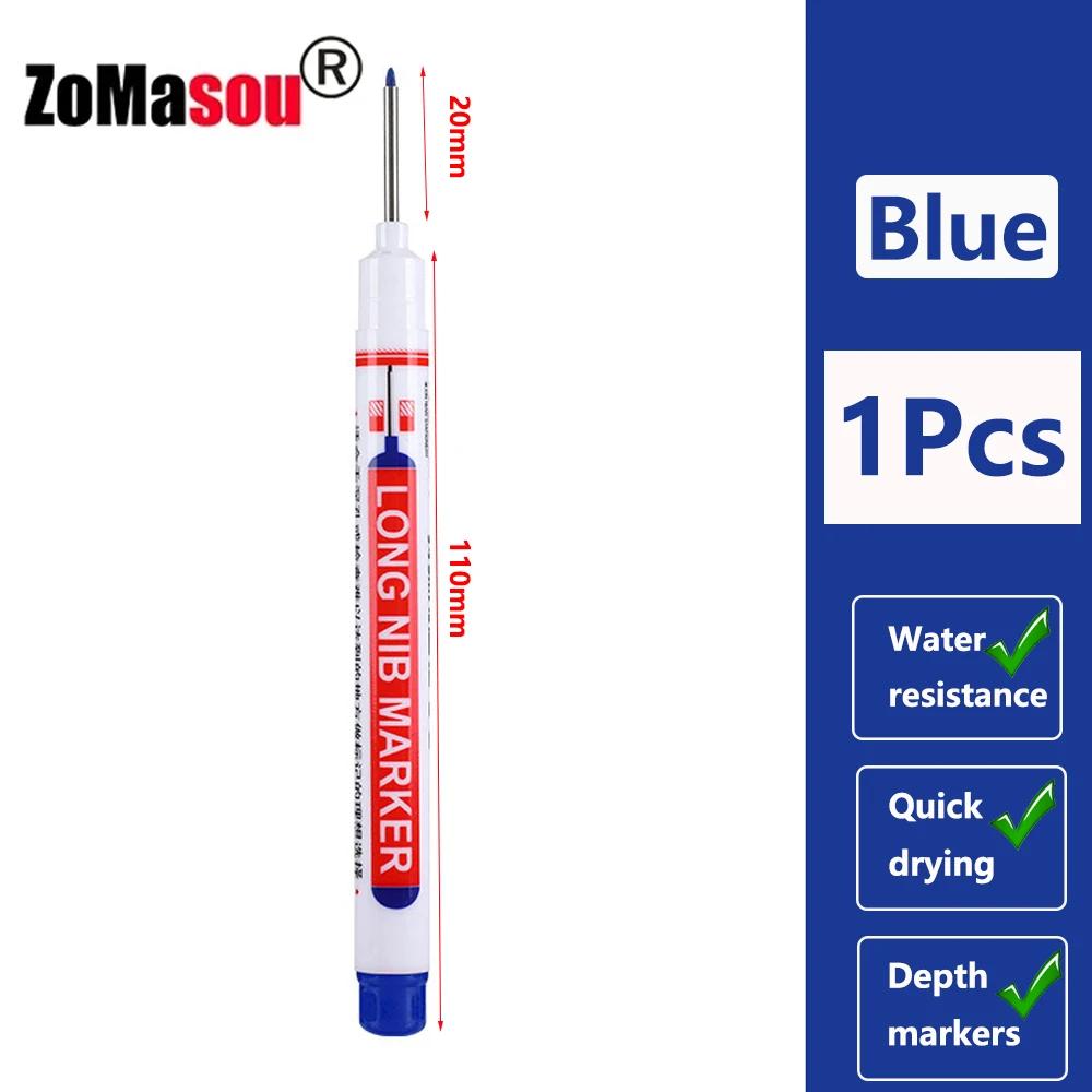 20mm 1-100Pcs Waterproof Deep Hole Marker Long Head Markers Pen Woodworking for Metal Carpenter White/Black/Red/Blue/Green Ink