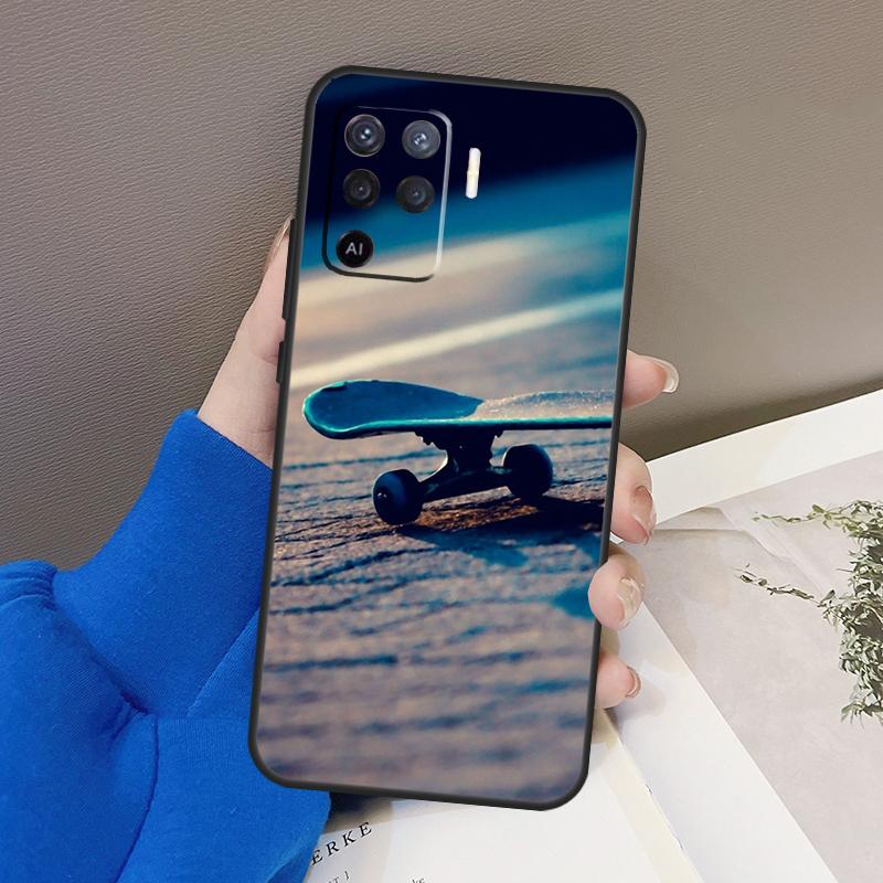 Крутой чехол-скейтборд для Oppo A76 A16 A96 A17 A18 A60 A80 A40 A38 A58 A78 A98 A94 A74 A54 A15 A57 A77 A5 Pro