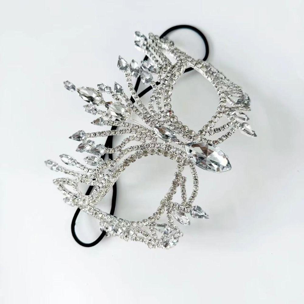 Full Face Rhinestone Mask Veil Facial Jewelry Accessories Elegant Masquerade Mask Women
