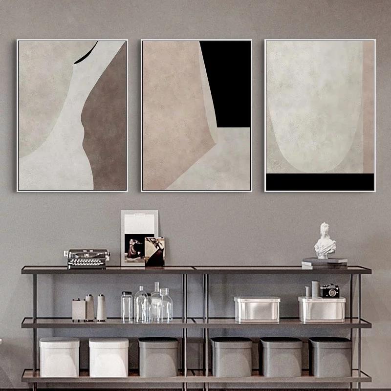 Геометрический минималистичный настенный художественный постер, абстрактная картина на холсте, принт, текстура, современная настенная картина для гостиной, домашний декор