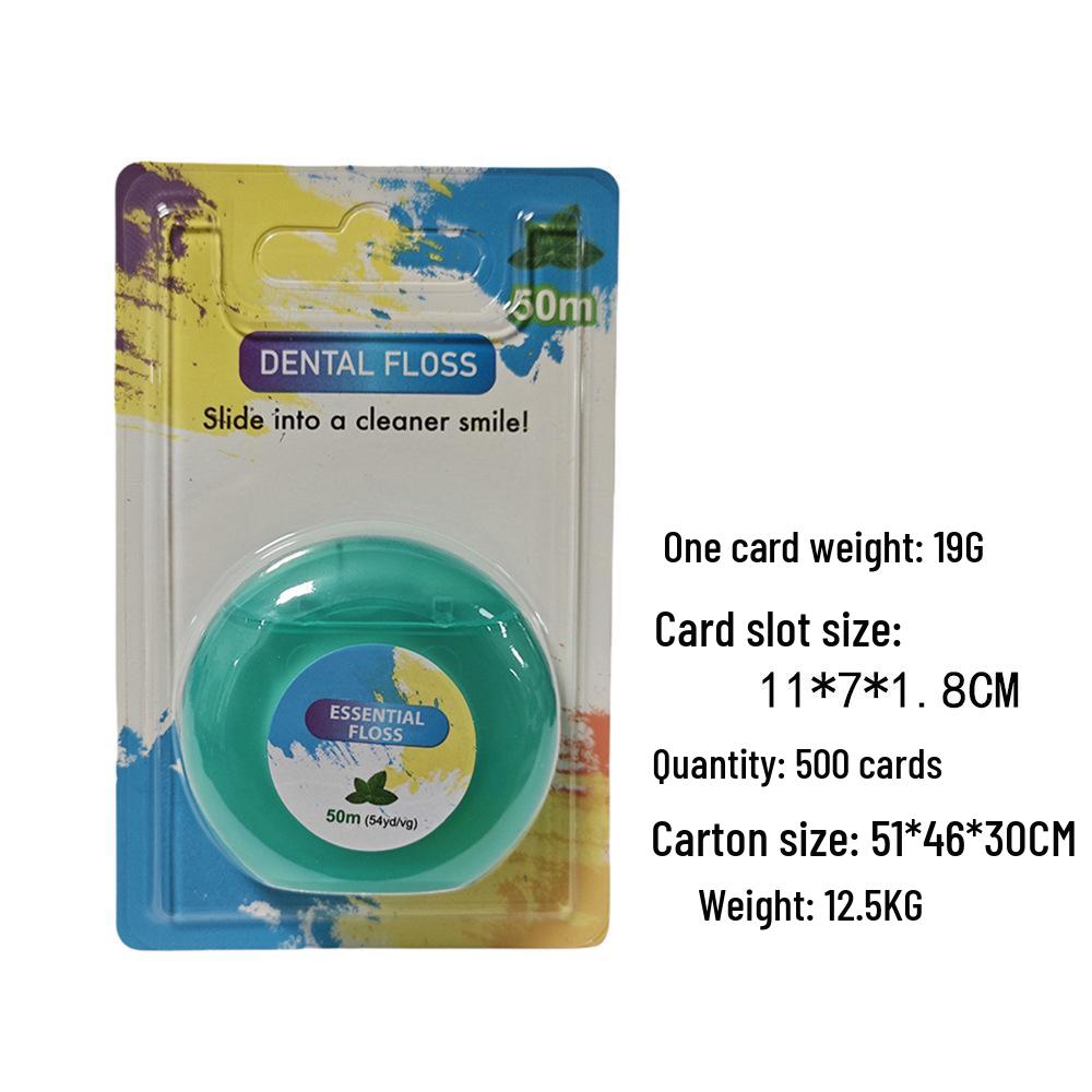 Очень мягкая мятная микровощеная нейлоновая зубная нить, 50 м - Одноразовый межзубный очиститель