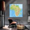 French Map Background-African Continent-Country Topographic Map,Wall Decor,Geographical Tool,Tourism Tools