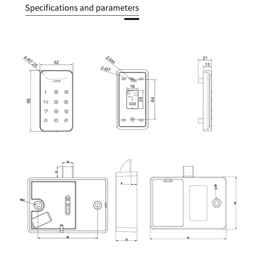 Electronic Cabinet Lock Kit, Smart Digital Password Entry Keyless Lock, Touch Keypad Electronic Lock For Cabinet, Locker, Office Furniture
