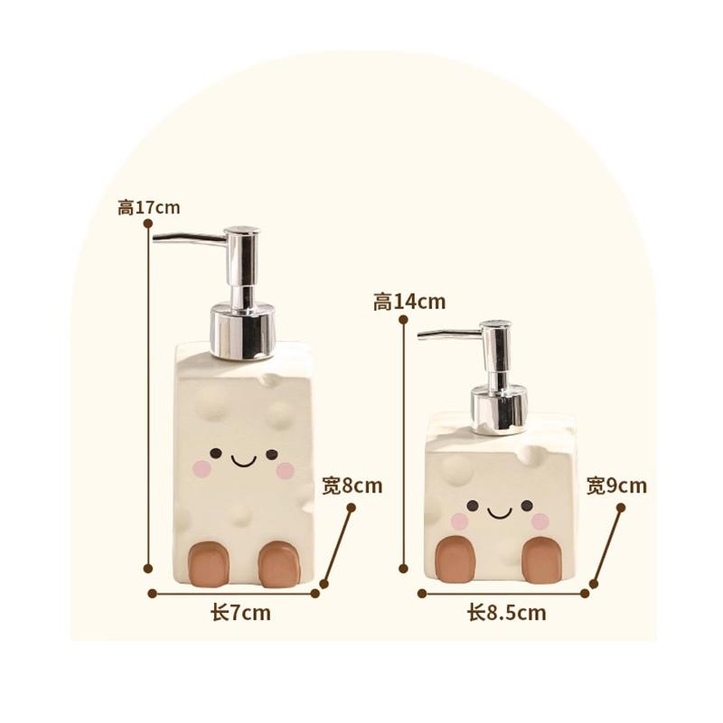 Керамический флакон для дезинфицирующего средства для рук Чизкейк Креативный Милый Дозатор для мыла для ванной комнаты Домашняя керамическая бутылка для хранения шампуня и геля для душа Новинка
