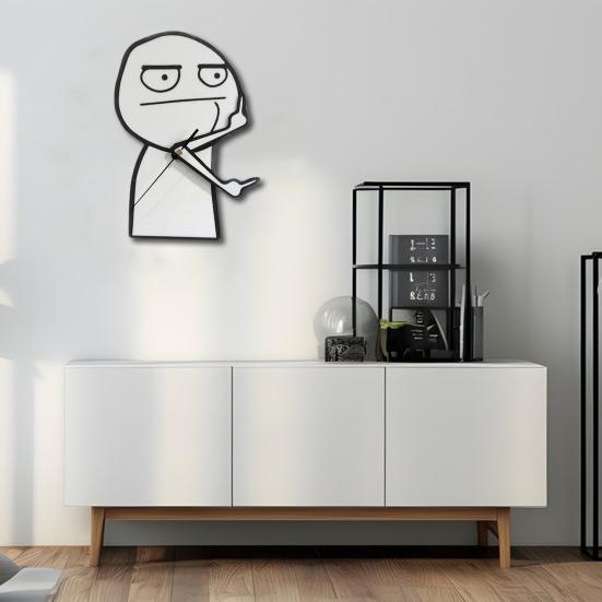 Забавные настенные часы в виде среднего пальца, простые в использовании, работающие от батареек, бесшумные, декоративные настенные часы, новинки, подарки