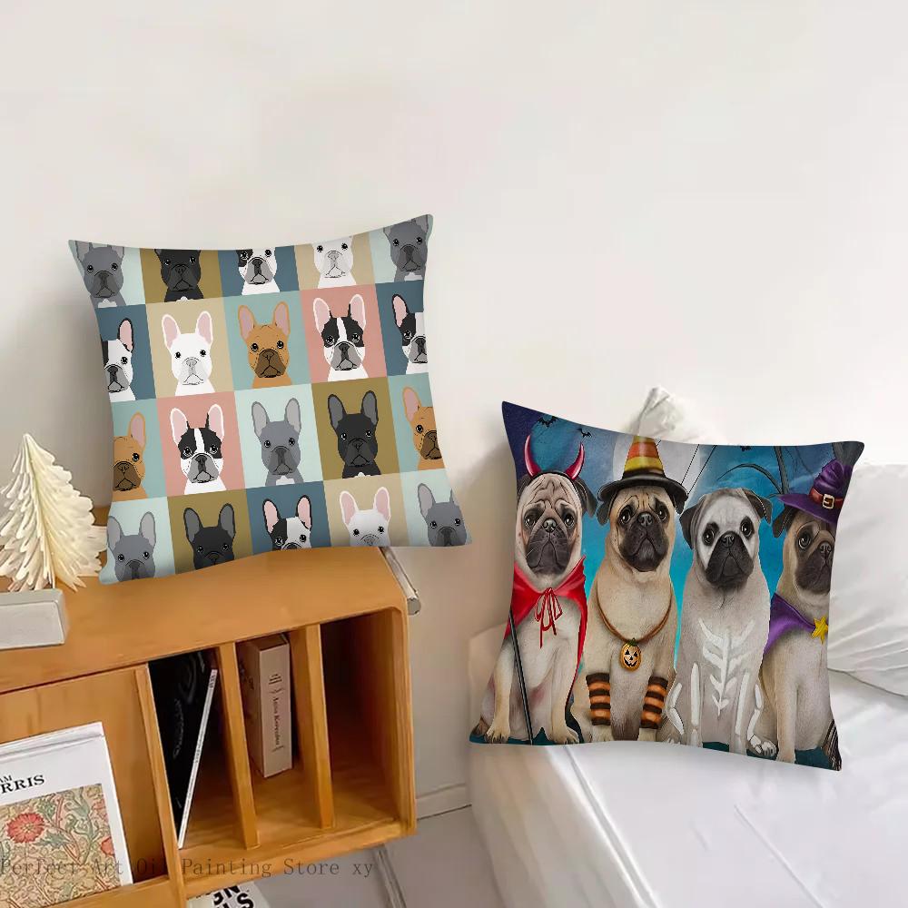 Чехол для подушки для ванны с бульдогом, квадратная подушка, спальня, диван, подушка для отдыха и комфорта, автомобиль, гостиная, домашний декор