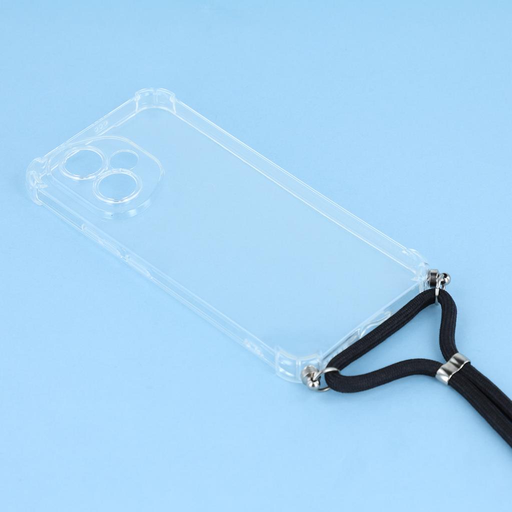 For Honor 400 5G (Global) Case Reinforced Corner TPU Clear Phone Cover with Lanyard