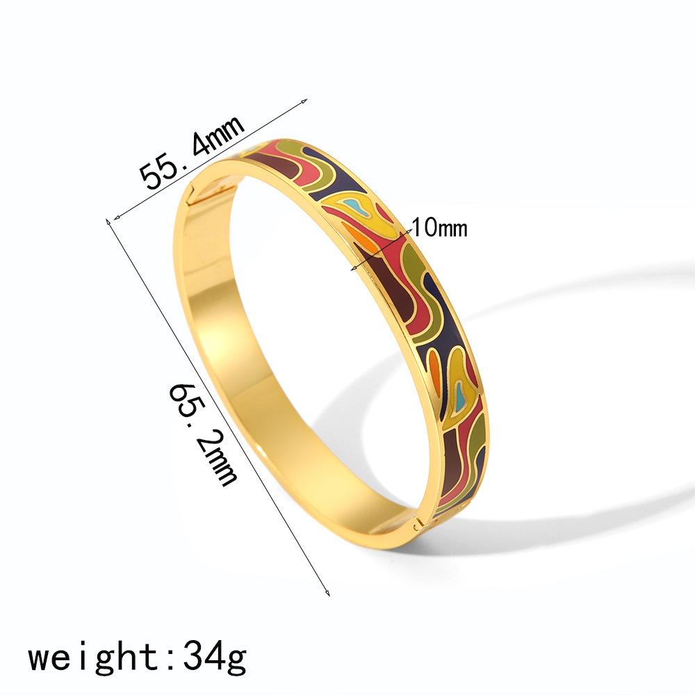 Новый окрашенный браслет из титановой стали с эмалью, персонализированный ретро-браслет с пряжкой высокого класса из нержавеющей стали, браслет