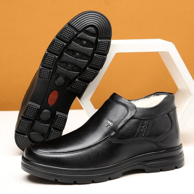 Мужские хлопковые туфли зимние размер 35 для пожилых 36 маленький размер хлопковые кожаные туфли 47 кожаный размер 48 большой размер обувь для пожилого отца