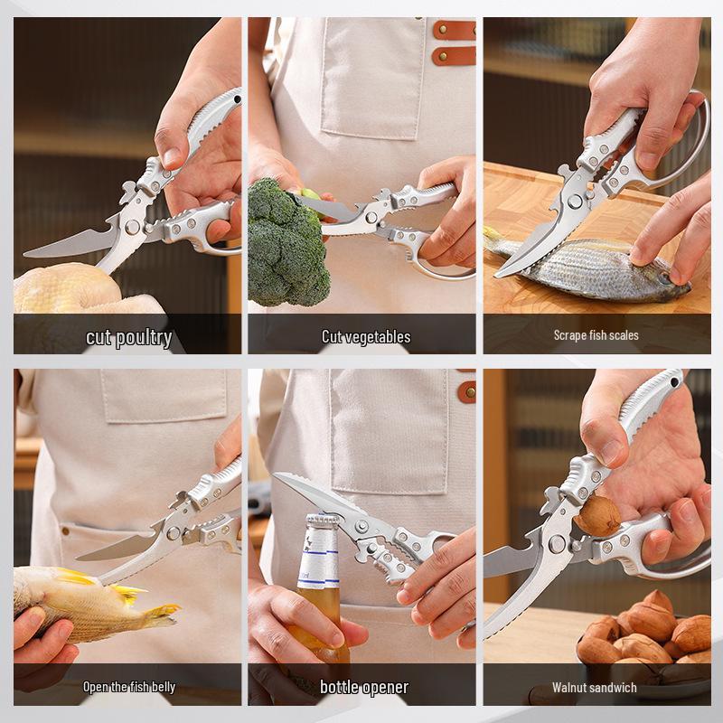 Многофункциональные кухонные ножницы из нержавеющей стали для курицы, рыбы и барбекю