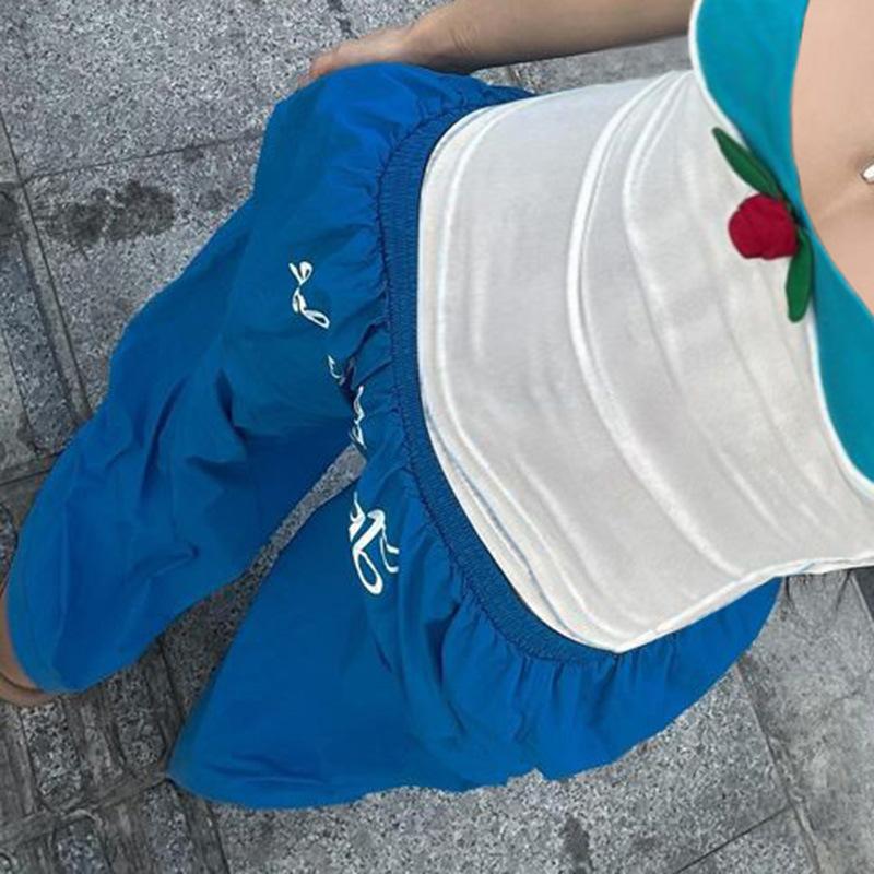 Модные женские эластичные брюки с высокой талией и буквенным принтом, свободные повседневные уличные модные простые универсальные тканые брюки, комплект жилетов