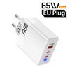 65 Вт сверхбыстрое зарядное устройство USB C PD зарядное устройство 3 порта мобильный телефон зарядный адаптер для iPhone Samsung Xiaomi EU US UK Plug быстрая зарядка