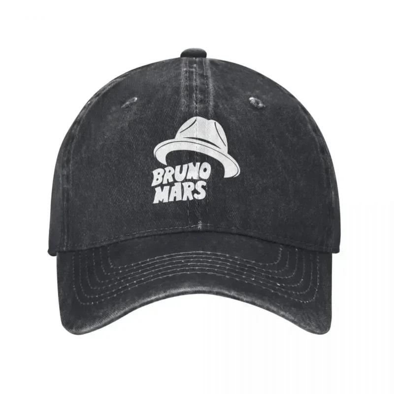 Bruno Mars Pop Musician Singer Baseball Caps Retro Distressed Denim White Hat Word Snapback Hat Unisex WoUnisex Outdoor Running Caps