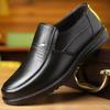 Универсальные мужские кожаные туфли в стиле business casual на мягкой подошве - Round Toe для среднего и пожилого возраста, для весны и лета