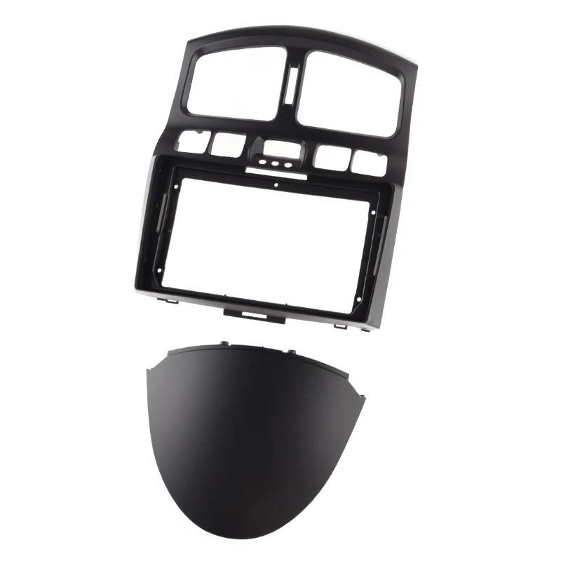 9-дюймовый черный пластиковый автомобильный стерео радио, облицовочная рамка, комплект отделки приборной панели, подходит для Hyundai Santa Fe 2000-2006