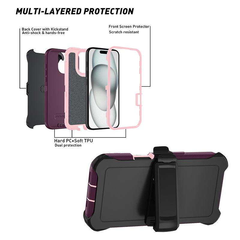 Чехол для телефона Apple 16 Pro Max Three-Proof Solid Color Anti Fall