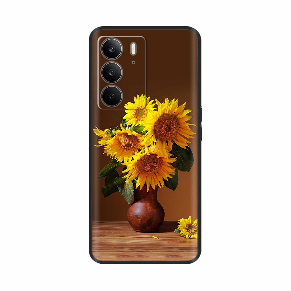 Для Realme C75 4G Чехол Милые Цветы Сердечки Расписной ТПУ Чехол Мягкий Тонкий Чехол для Телефона Для Oppo Realme C75 C 75 Fundas Coque Бампер