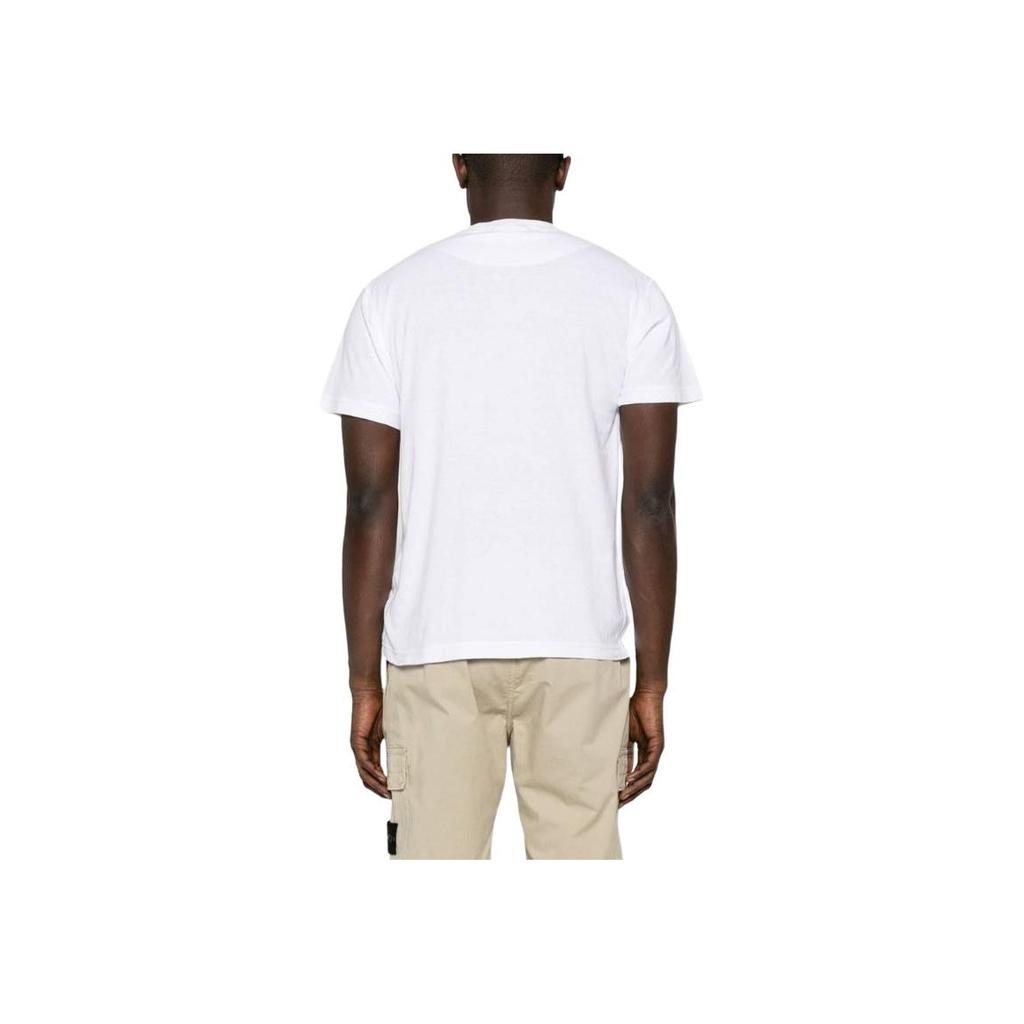 STONE ISLAND Футболка с нашивкой-логотипом Белая Мужские Топы 801523757-A0001