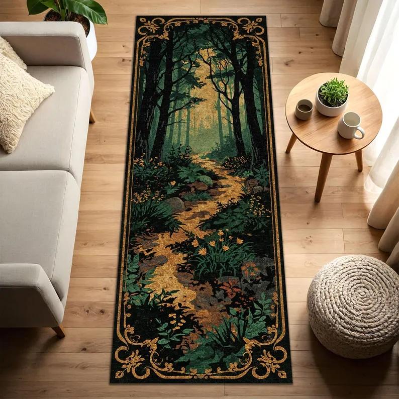 Растения Цветы Коврик-дорожка Диван Прикроватный Гостиная Коридор Длинная полоса Напольный коврик Ретро Богемный стиль Декоративный ковер